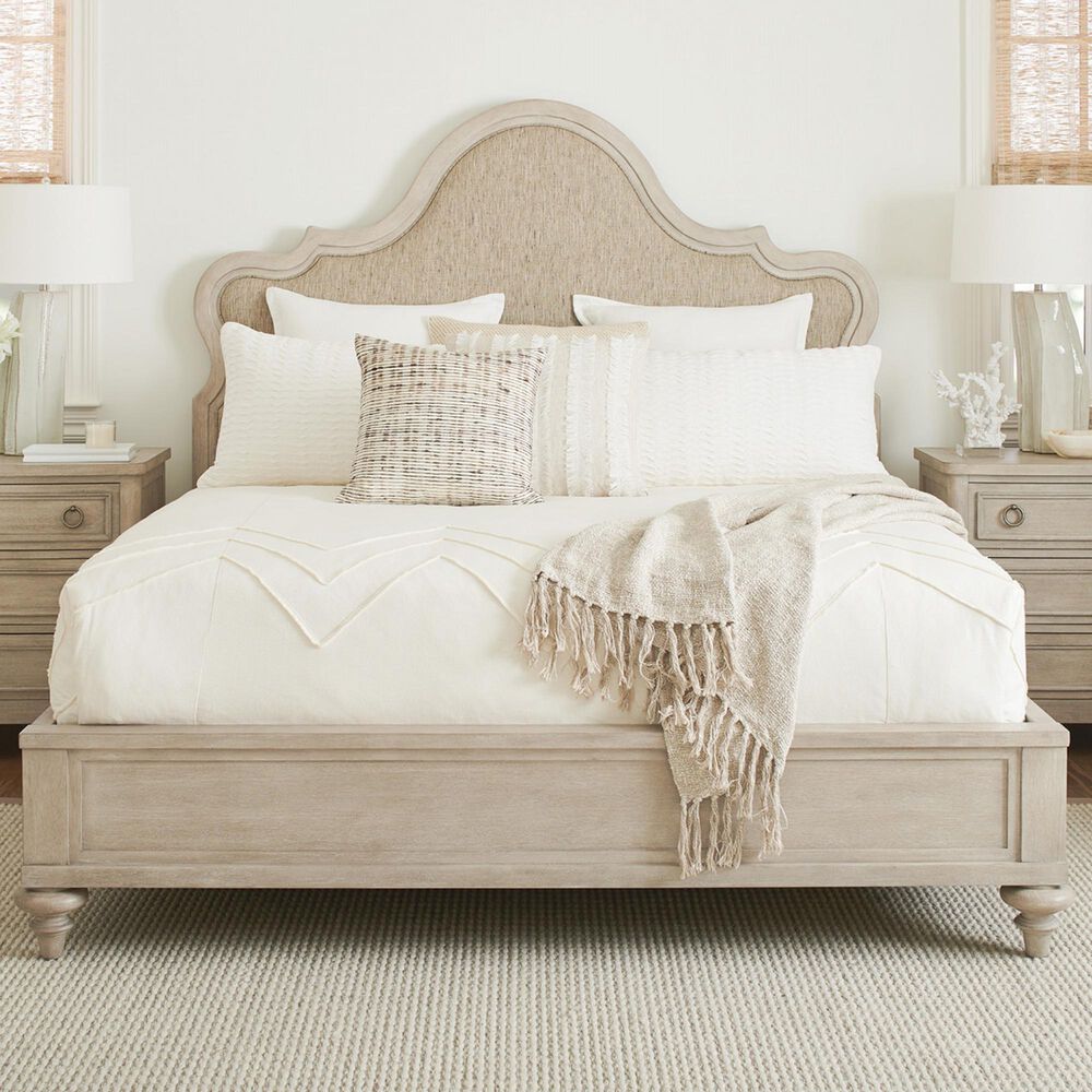 Lexington Furniture Malibu Zuma King Upholstered Panel Bed in Warm Taupe, , large