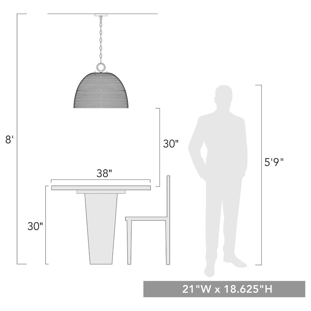 Golden Lighting Rue 5-Light Pendant in Matte Black, , large