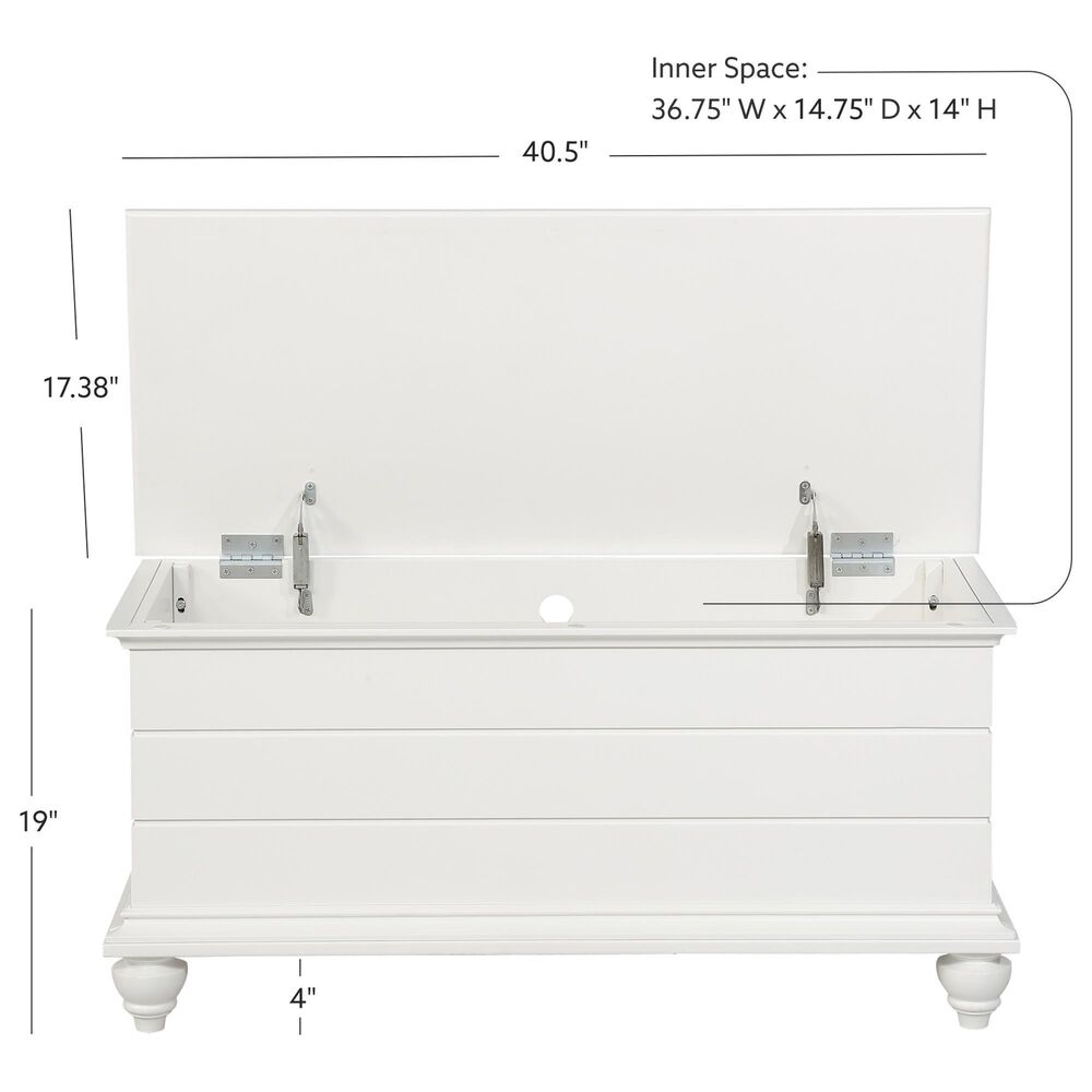 Linon Home Decor Whitehurst Cedar Chest in White, , large