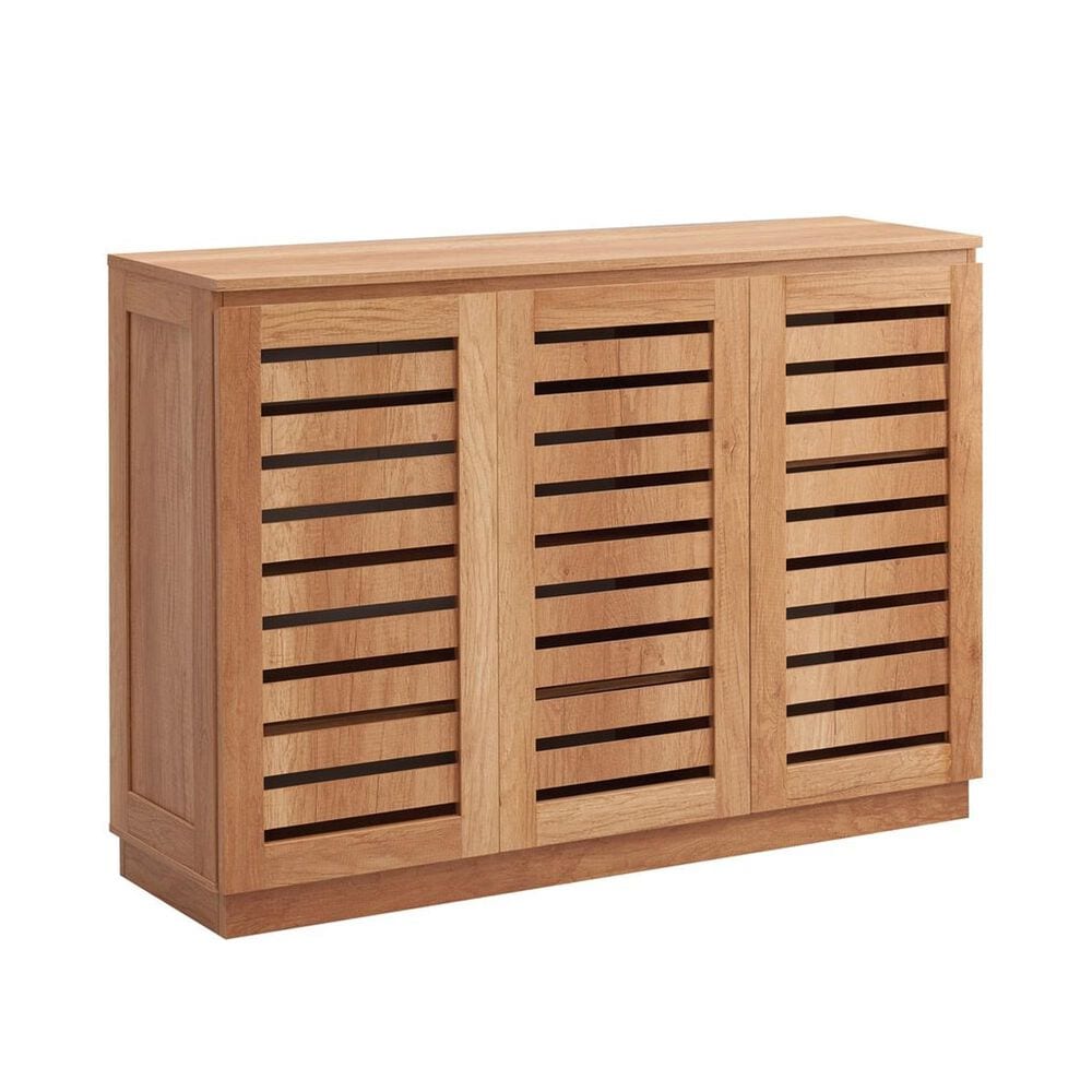 Global Movement Three-Door Shoe Cabinet in Brown, , large