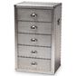 Baxton Studio Davet 5-Drawer Accent Storage Cabinet in Silver, , large