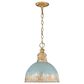 Golden Lighting Alison Medium Pendant in Vintage Gold and Teal, , large