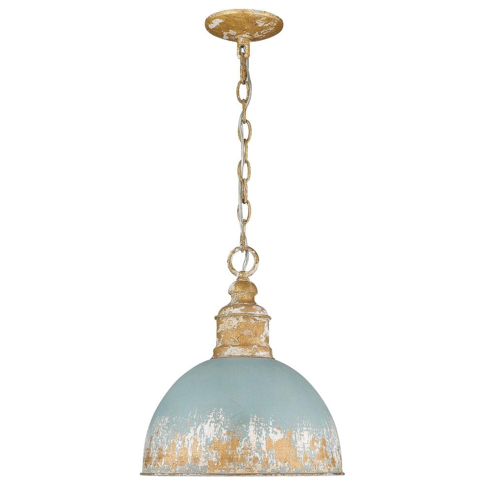 Golden Lighting Alison Medium Pendant in Vintage Gold and Teal, , large