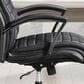 Simeon Collection Leather Desk Chair in Smooth Black, , large