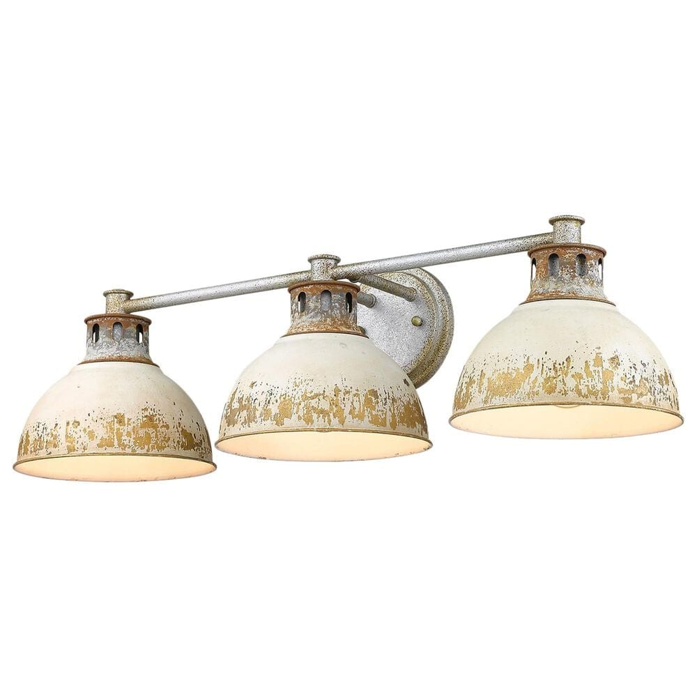 Golden Lighting Kinsley 3-Light Bath Vanity in Aged Galvanized and Antique Ivory, , large