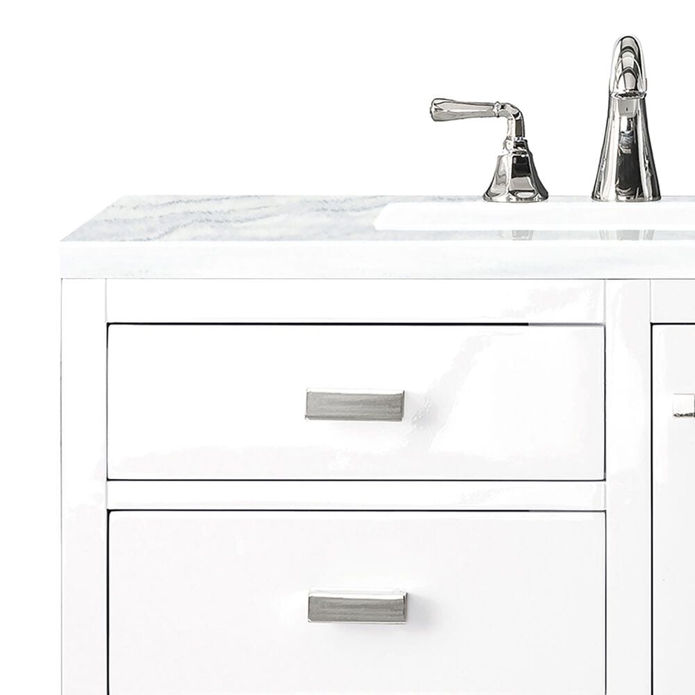 James Martin Vanities Addison 36&quot; Single Bathroom Vanity in Glossy White with 3 cm Arctic Fall Solid Surface Top and Rectangular Sink, , large