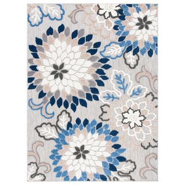 Safavieh Cabana 5"3" x 7"7" Grey and Blue Area Performance Rug, , large