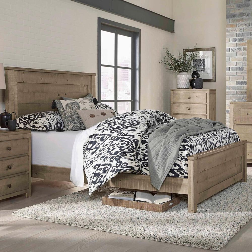Tiddal Home Wheaton Full Panel Bed in Natural Distressed, , large