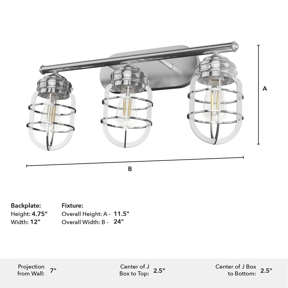 Hunter Starklake 3-Light Vanity in Chrome, , large
