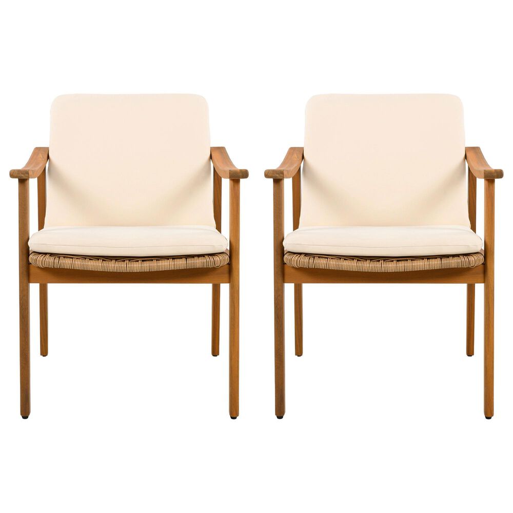 Hearth and Haven Outdoor Dining Chair in Beige (Set of 2), , large