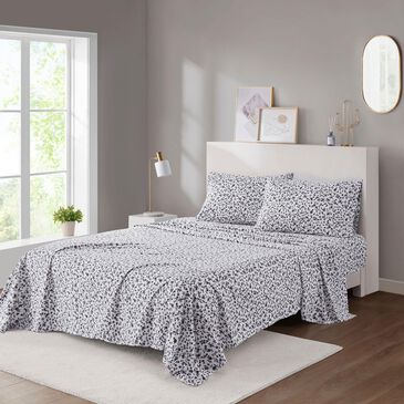 Hampton Park Printed Microfiber 4-Piece Queen Sheet Set in Black, , large