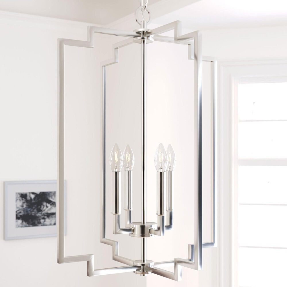 Hunter Zoanne 4-Light Pendant in Brushed Nickel, , large