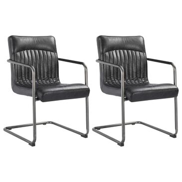 Moe"s Home Collection Ansel Arm Chair in Black (Set of 2), , large
