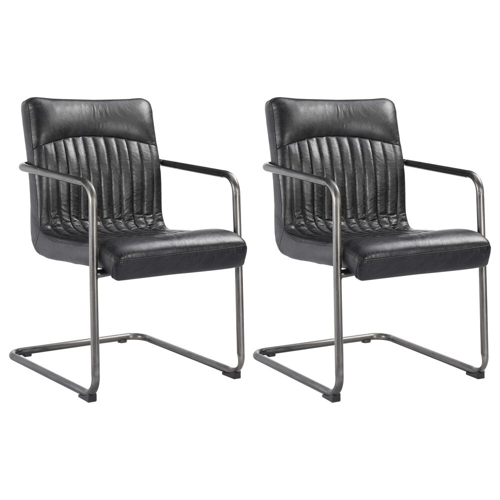 Moe's Home Collection Ansel Arm Chair in Black (Set of 2), , large