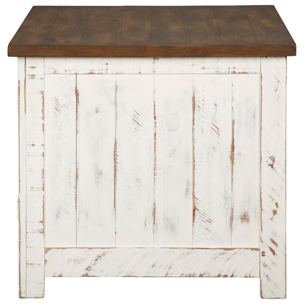 Ashley Wystfield End Table in Vintage White and Warm Brown, , large