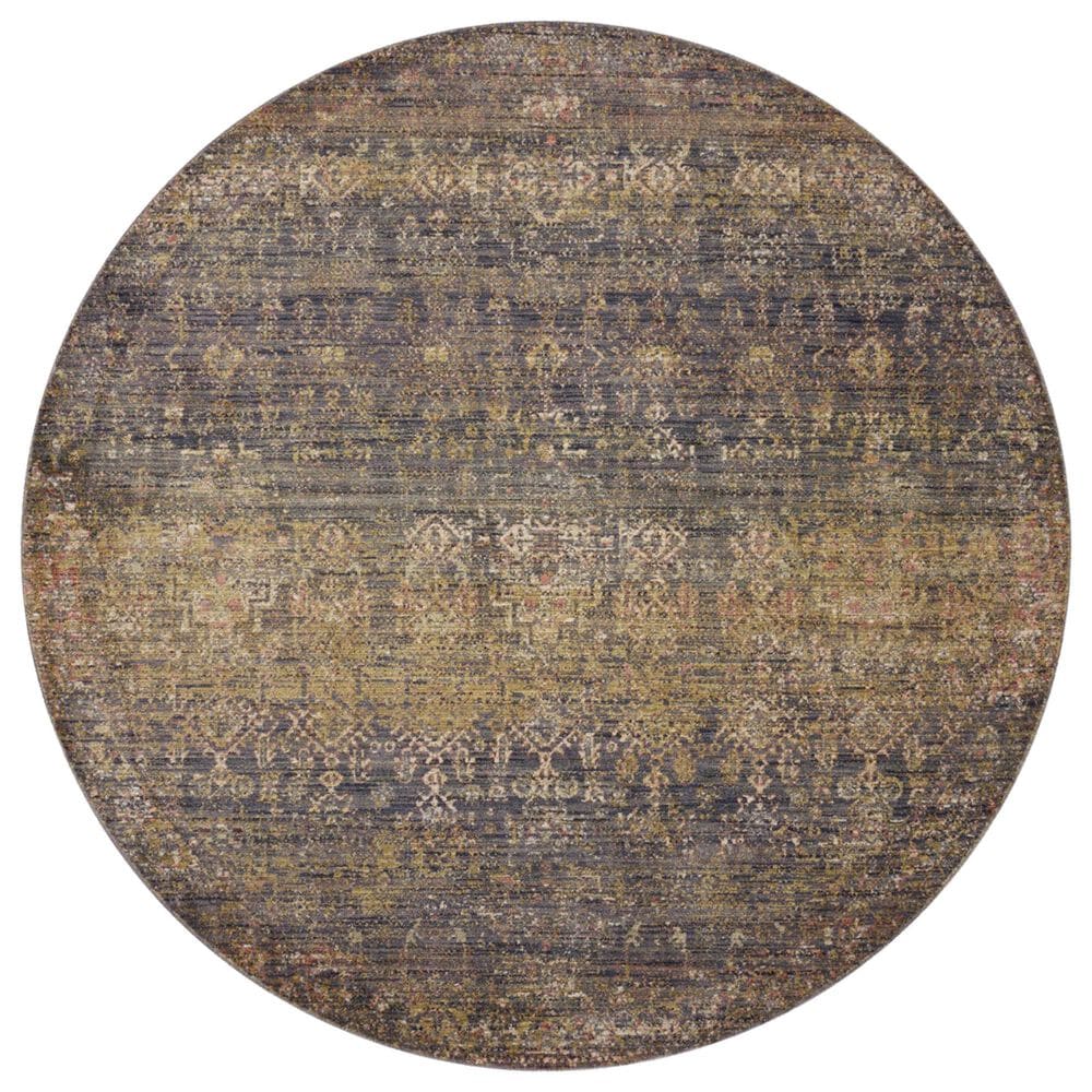 Loloi Bradbury 5" Round Ink and Multicolor Area Rug, , large
