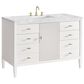 James Martin Vanities Myrrin 48" Vanity in Bright White with 3 cm Carrara White Marble Top, , large