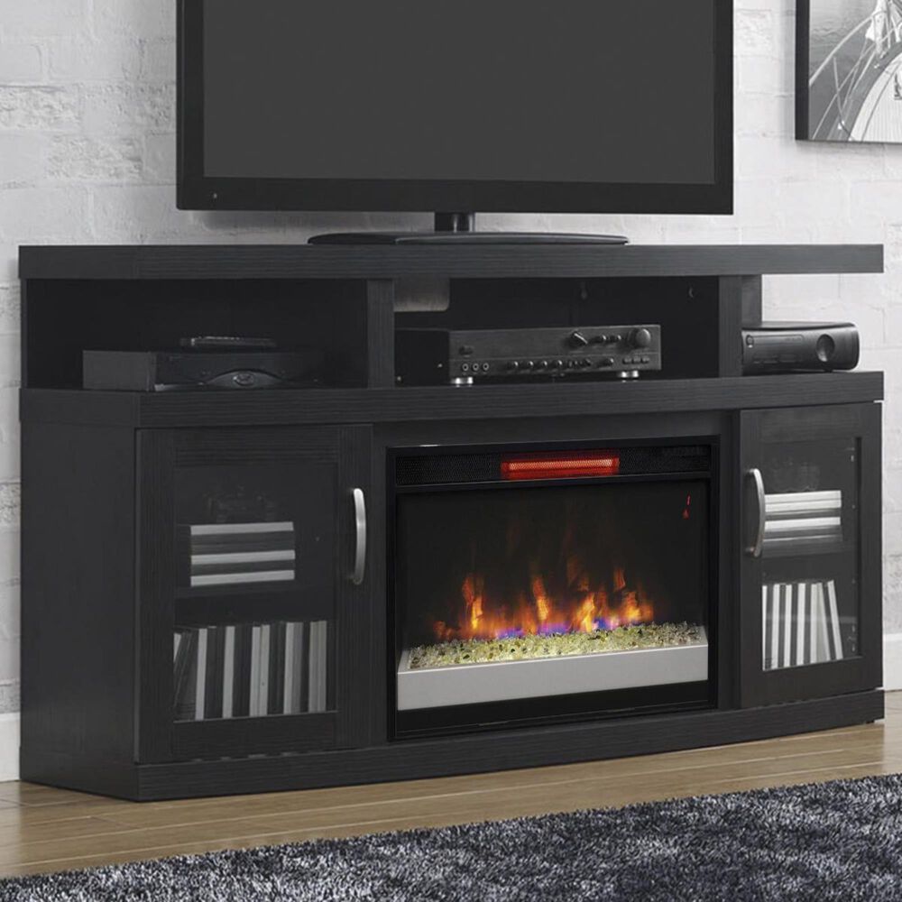 Fabio Flames Cantilever 60&quot; Media Fireplace in Engineered Embossing Oak, , large