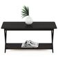 HOMLUX 1-Tier Simplistic Criss-Crossed Coffee Table in Espresso, , large