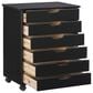 Linon Home Decor Cary 6-Drawer Wide Rolling Cart in Black, , large