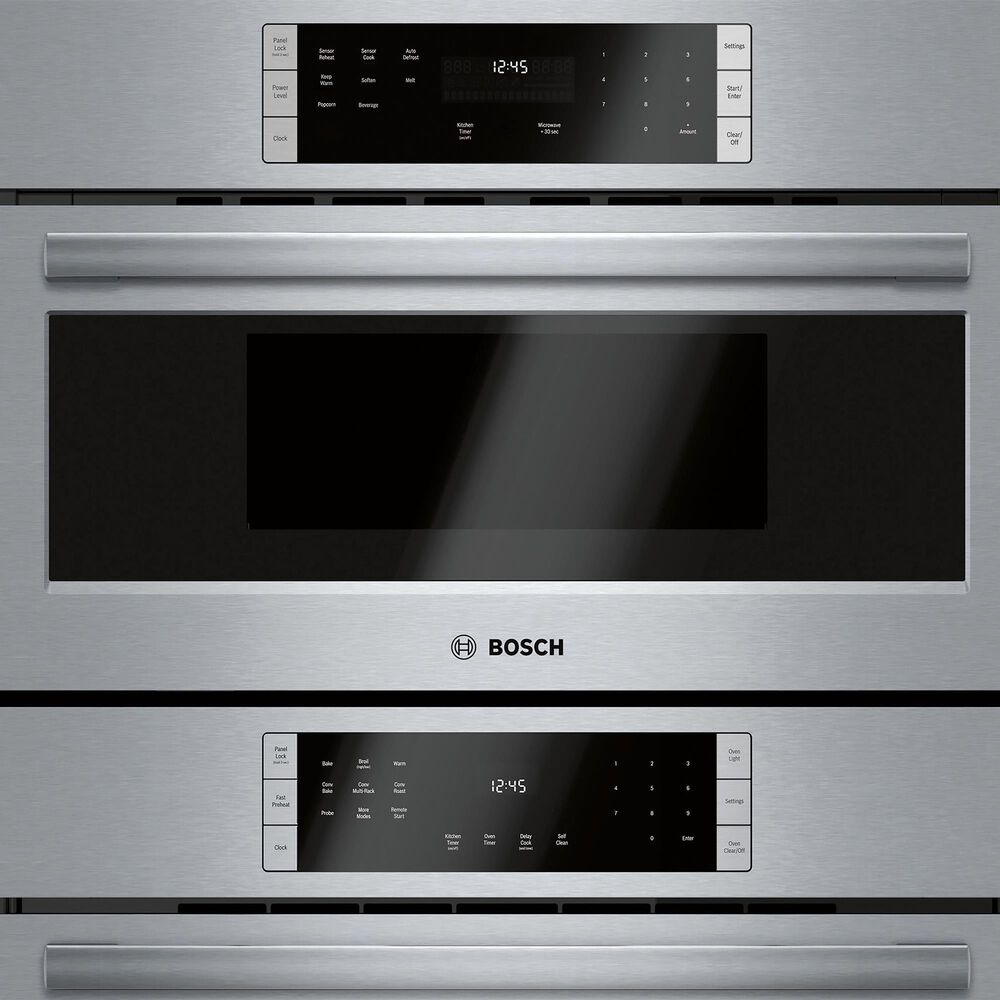 Bosch 800 Series 2-Piece Kitchen Package with 30&quot; Double Combination Oven 36&quot; Gas Cooktop and in Stainless Steel, , large