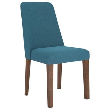 Ashley Lyncott Side Chair with Blue Cushion in Brown, , large