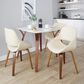 LumiSource Fabrico Side Chair with Cream Faux Leather Cushion in Walnut (Set of 2), , large