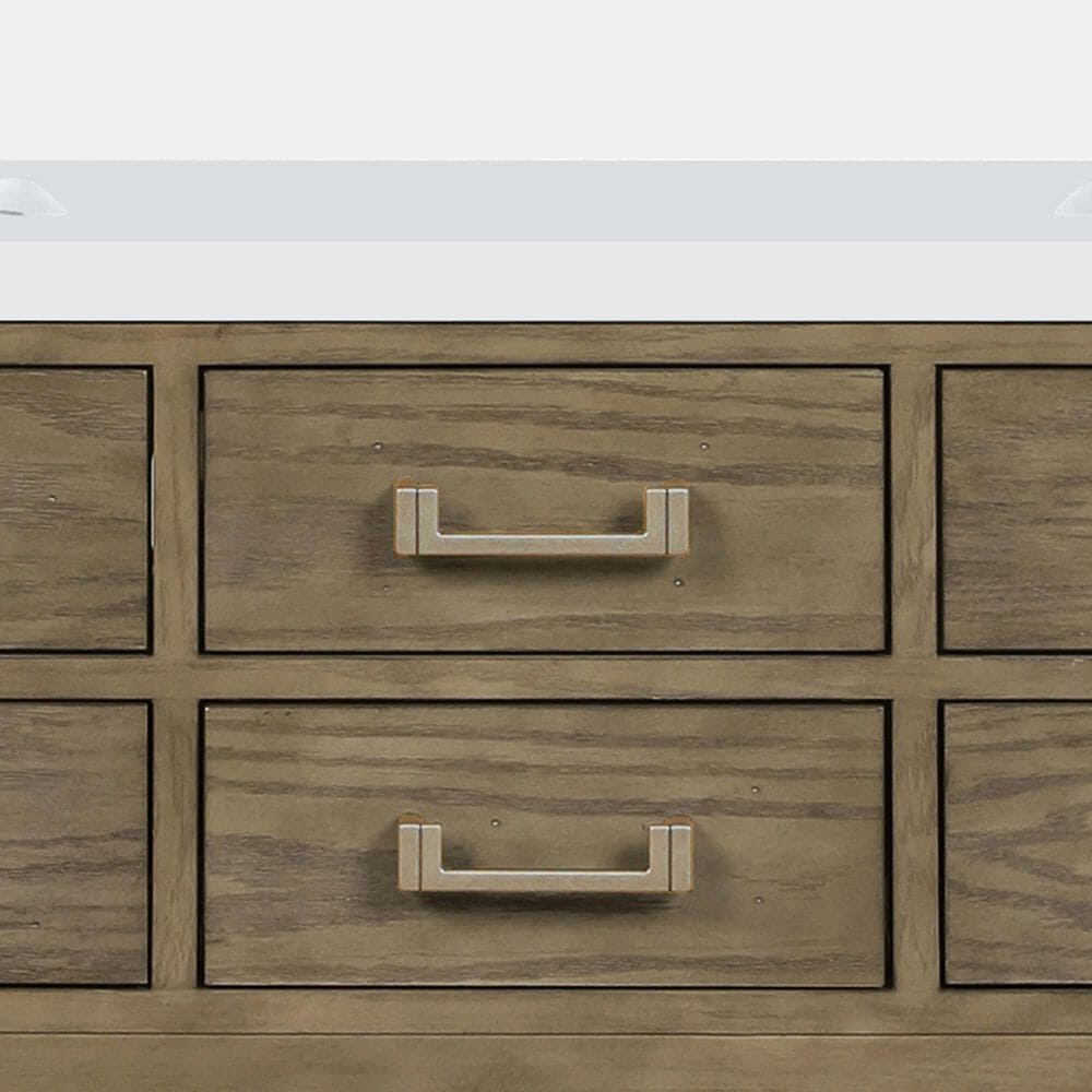 Lexora Home Norwalk 60&quot; Double Bathroom Vanity in Grey Oak with White Cultured Marble Top  and Rectangle Sink, , large