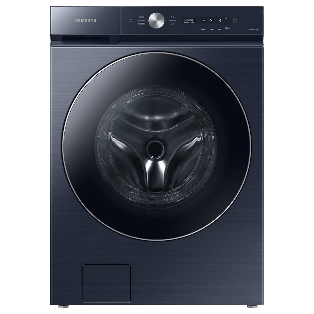 Samsung Bespoke 5.3 Cu. Ft. Front Load Washer and 7.6 Cu. Ft. Electric Dryer Laundry Pair with Pedestal in Brushed Navy, , large