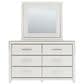 Ashley Zuraleus 6-Drawer Dresser and Mirror in Matte White and Chrome, , large
