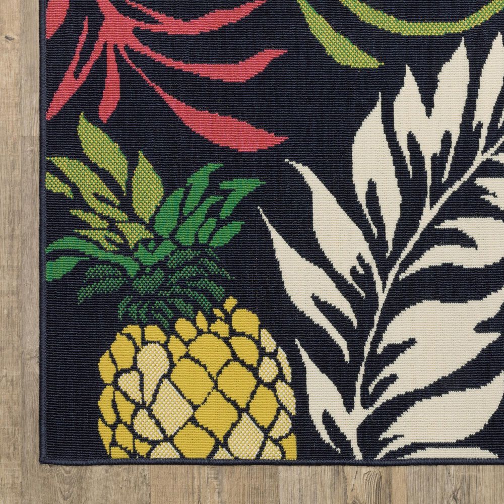 Oriental Weavers Havana HAV07 Navy and Multicolor 3'3" x 5' Indoor/Outdoor Area Rug, , large