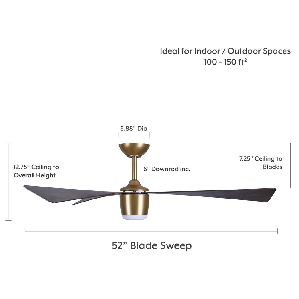 Minka-Aire Elavan 52" Indoor/Outdoor Ceiling Fan with LED Light in Legacy Brass, , large