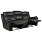 Fan Creek Manual Reclining Sofa with Drop Down Table in Black, , large