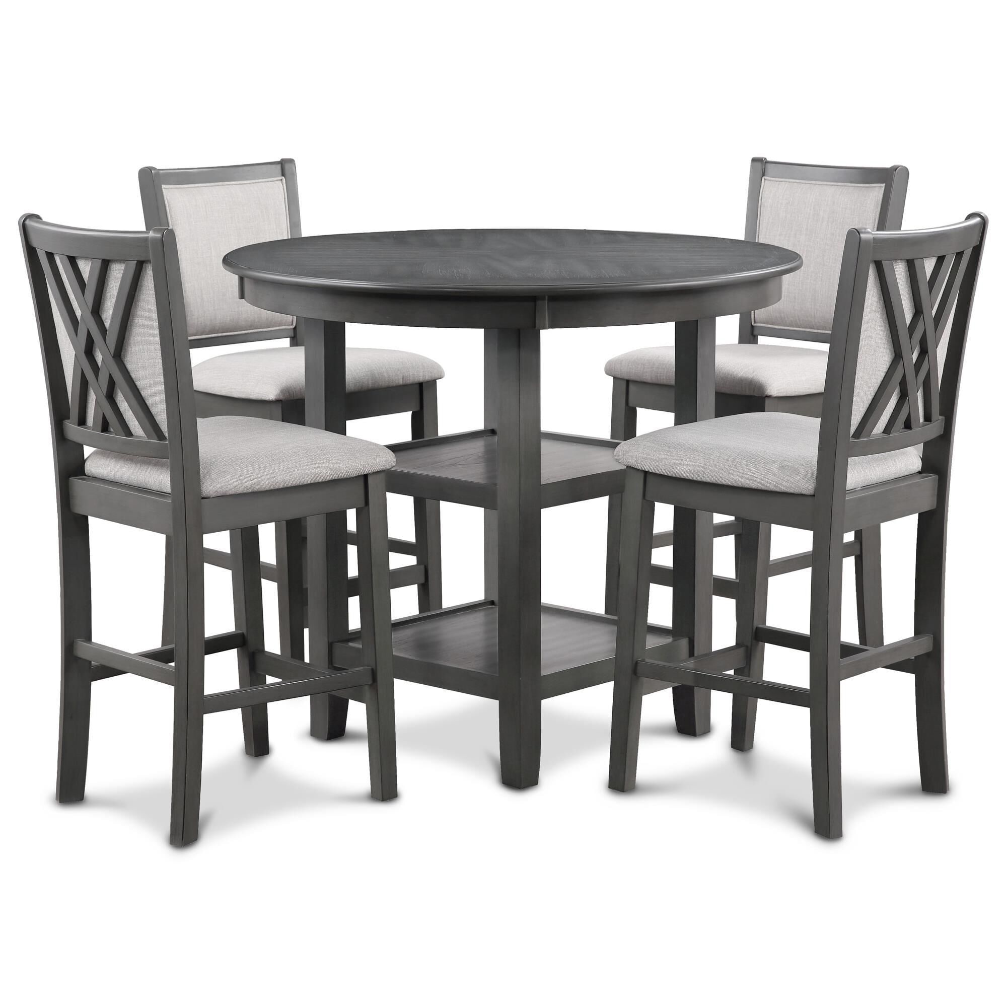 New Heritage Design Amy 5 Piece Round Counter Height Dining Set in