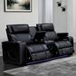 Titanic Furniture All Star Power Reclining Loveseat with Power Headrest in Black, , large