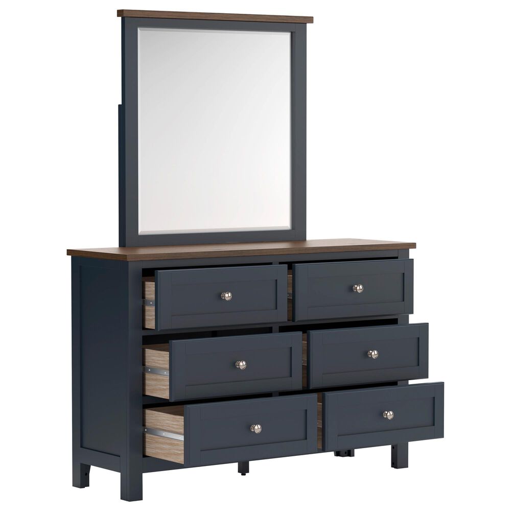 Ashley Landocken 5-Piece Full Bedroom Set in Brown and Blue, , large