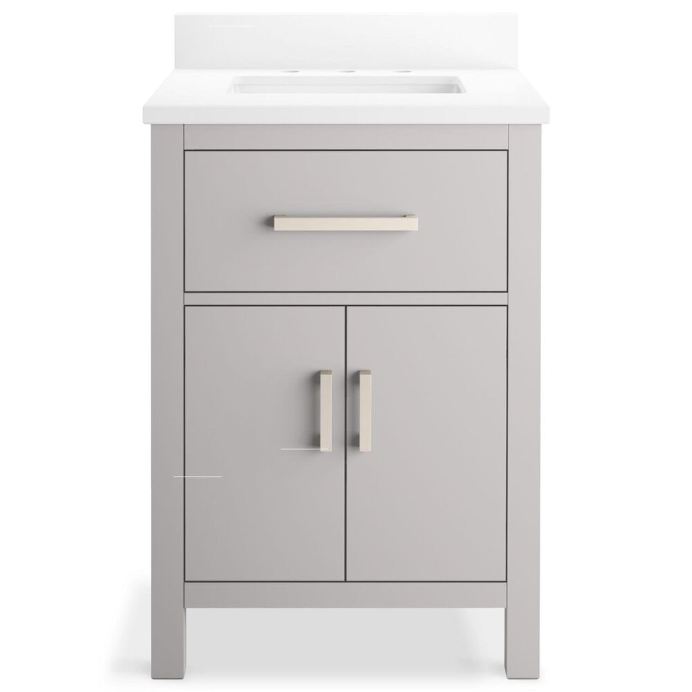 Kohler Kresla 24" Single Bathroom Vanity in Atmos Grey with 3 cm White Quartz Top and Rectangular Sink, , large