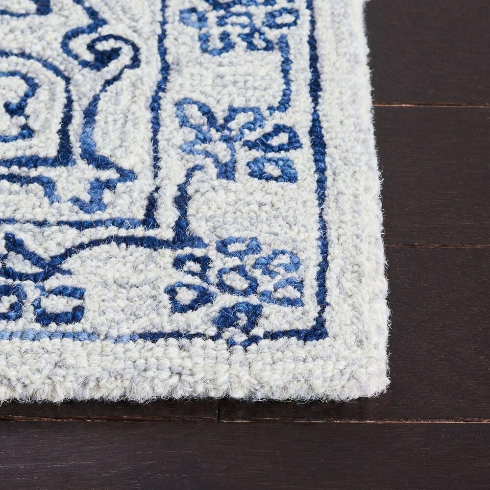Safavieh Micro-Loop MLP614A 4&#39; x 6&#39; Ivory and Blue Area Rug, , large