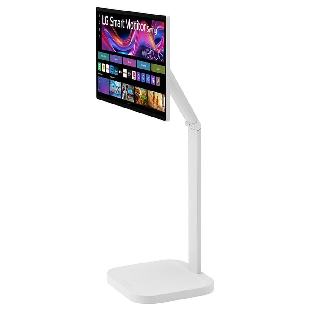 LG 31.5&quot; 4K UHD IPS Smart Monitor Swing with Touchscreen and Rolling Stand in White, , large