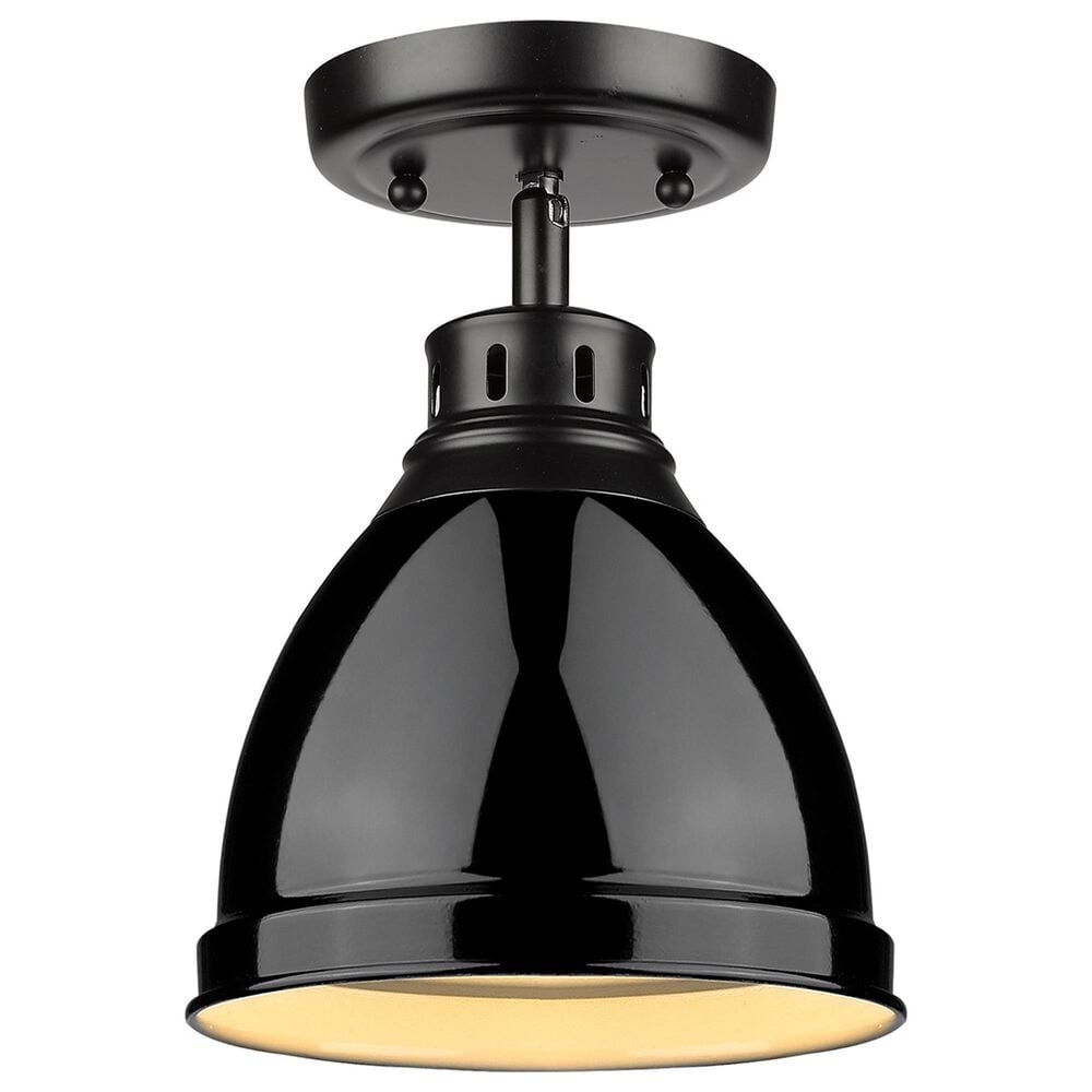 Golden Lighting Duncan Flush Mount in Matte Black and Glossy Black, , large