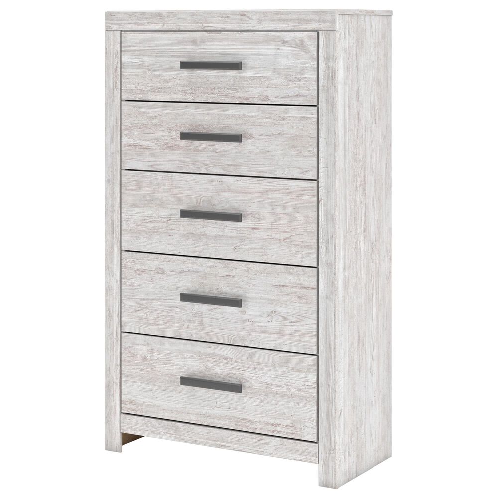 Ashley Cayboni 5-Drawer Chest in Whitewash, , large