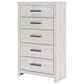 Ashley Cayboni 5-Drawer Chest in Whitewash, , large