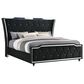 Pacific Landing Lorient 5 Piece King Wingback Bedroom Set in Black Velvet, , large