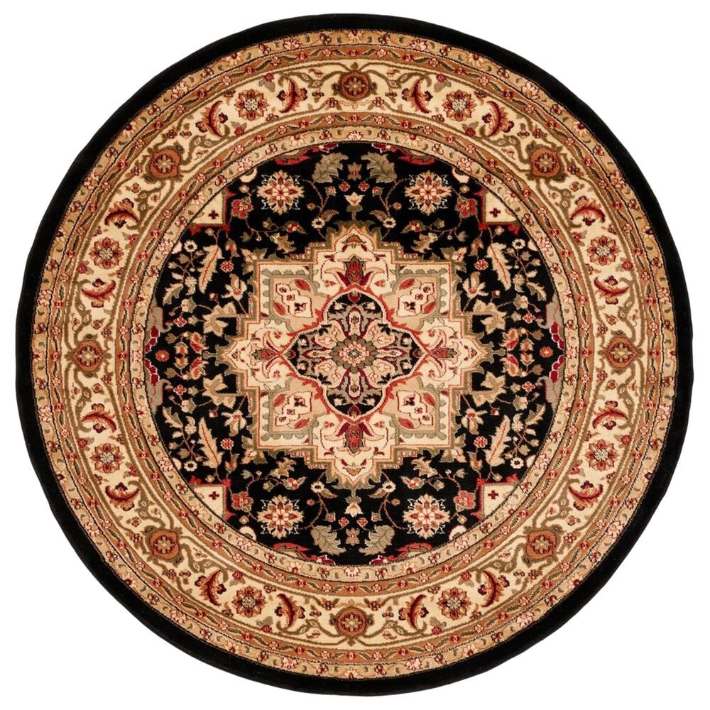 Safavieh Lyndhurst 6" Round Black and Beige Runner, , large