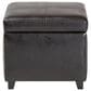 Baxton Studio Leather Cube Storage Ottoman in Dark Brown, , large