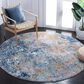 Safavieh Aston ASN710 6"7" Round Navy and Gold Area Rug, , large