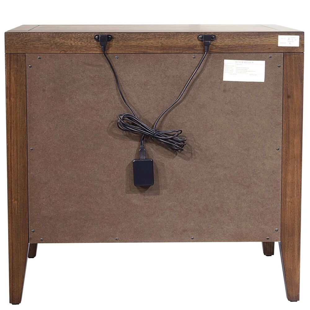 Urban Home Boracay Two Drawer Walnut Nightstand with USB in Wild Oats Brown, , large