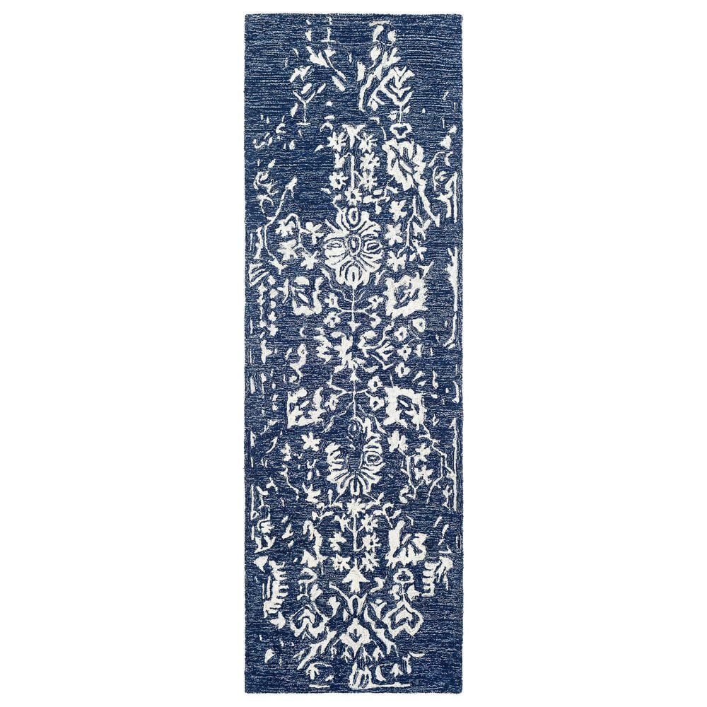 Surya Granada GND-2311 2"6" x 8" Dark Blue, Denim and Ivory Scatter Rug, , large