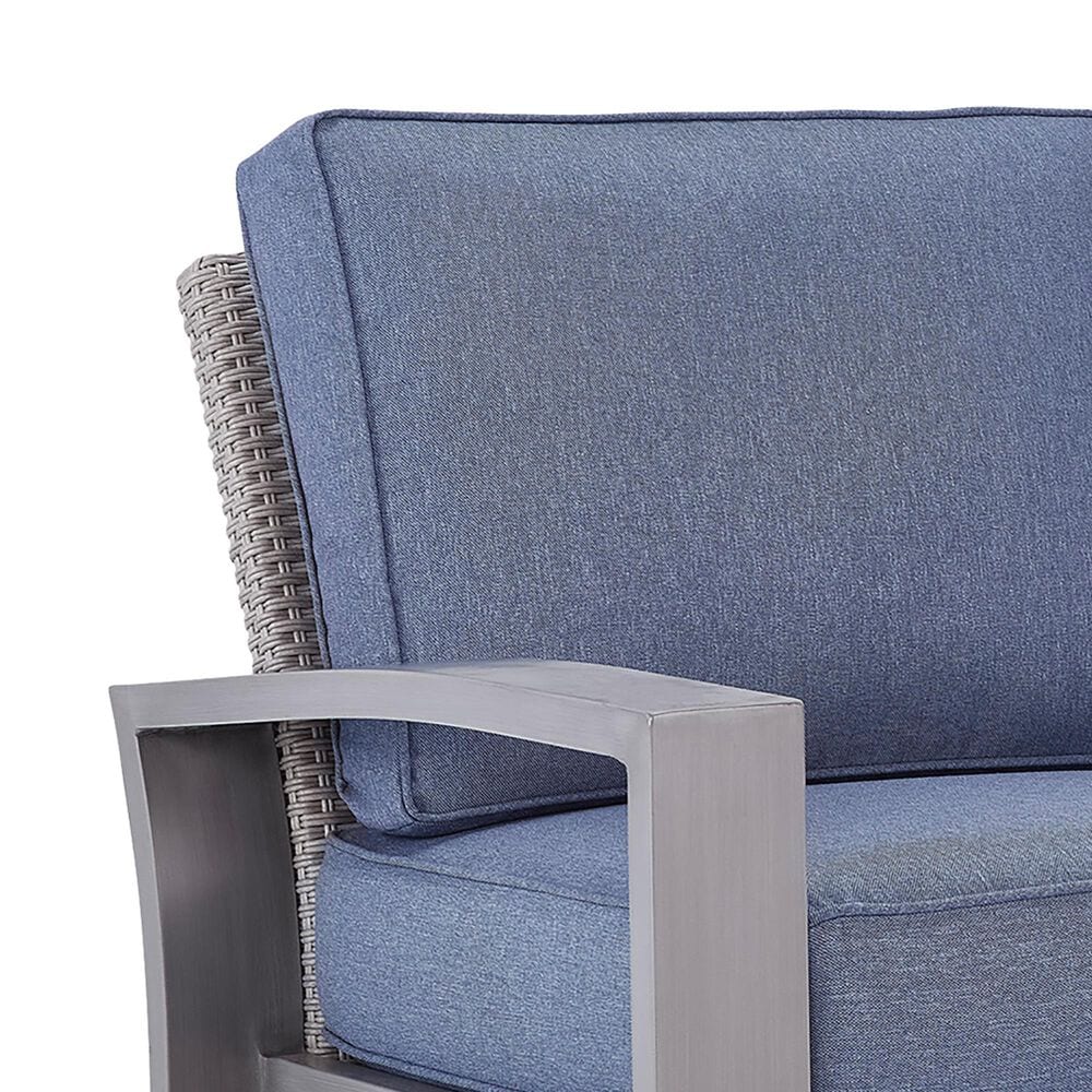 Ashley Half Moon Beach Patio Swivel Rocker Lounge Chair in Blue, , large