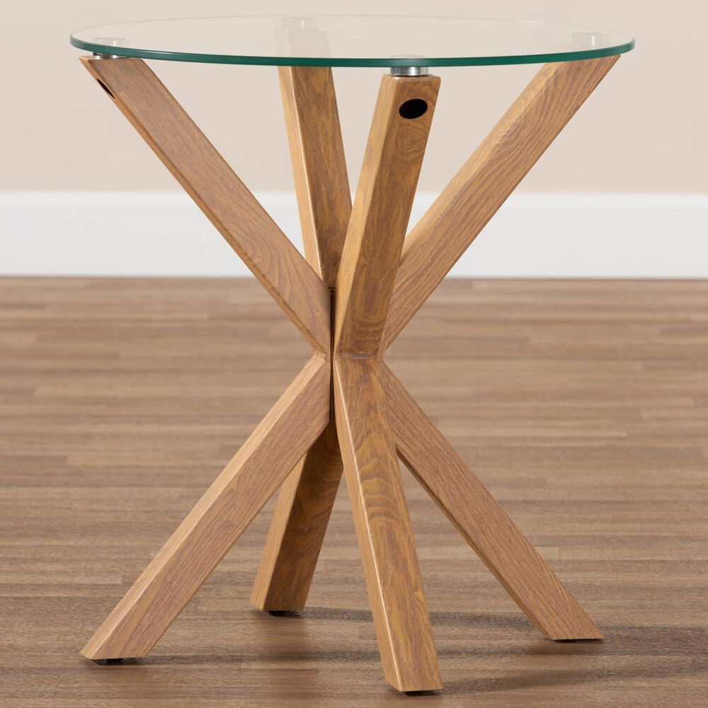 Baxton Studio Lida End Table in Clear/Natural, , large
